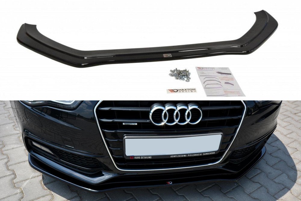 SPLITTER PER AUDI A1 2010-2018 LAMA SOTTO PARAURTI ANTERIORE IN ABS LOOK RS  NERO