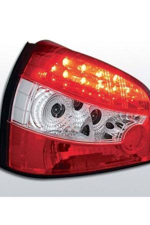 Coppia fari Led posteriori Audi A3 8L 96-00 Rossi e cromati