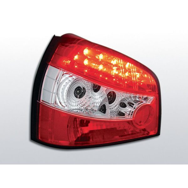 Coppia fari Led posteriori Audi A3 8L 96-00 Rossi e cromati