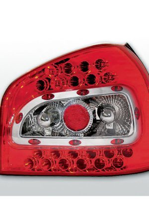 Coppia fari Led posteriori Audi A3 8L 96-00 Rossi e cromati