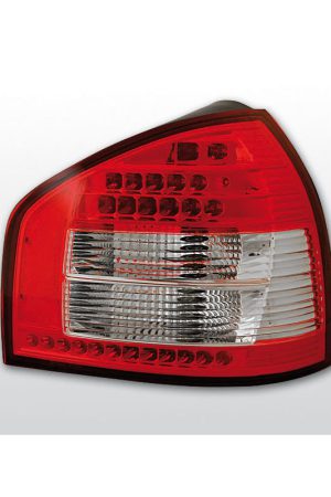 Coppia fari Led posteriori Audi A3 8L 96-00 Rossi e cromati