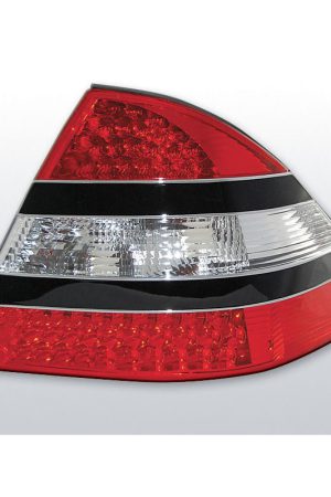 Coppia fari Led posteriori Mercedes Classe S W220 98-05 Rossi Neri e Bianchi