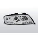 Fari Led vera luce diurna con tubo fibra ottica Audi A6 C5 97-01 Chrome