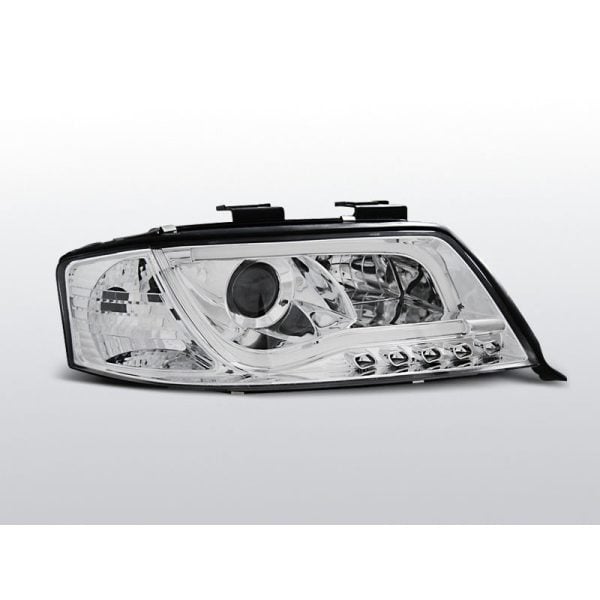 Fari Led vera luce diurna con tubo fibra ottica Audi A6 C5 01-04