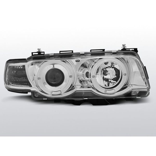 Fari Angel Eyes BMW serie 7 E38 98-01 Chrome