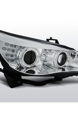 Fari Angel Eyes BMW Serie 5 E60 / E61 03-07 Chrome