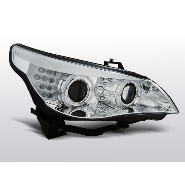 Fari Angel Eyes BMW Serie 5 E60 / E61 03-07 Chrome