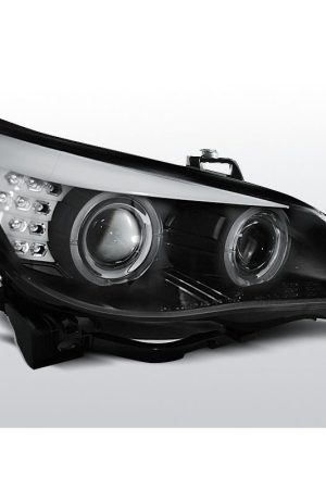 Fari Angel Eyes BMW Serie 5 E60 / E61 03-07 Neri