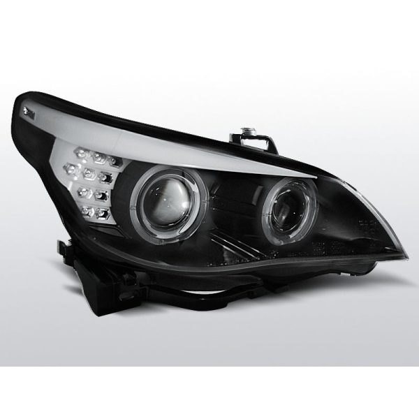 Fari Angel Eyes BMW Serie 5 E60 / E61 03-07 Neri