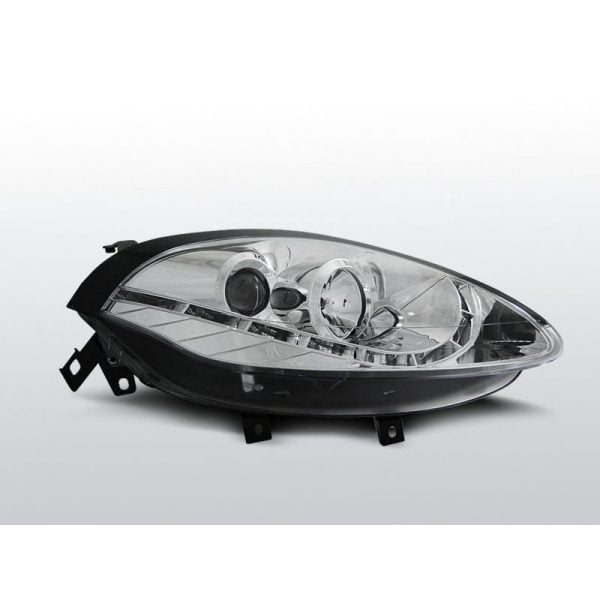 Coppia di fari a Led stile luce diurna Fiat Bravo II 07 Chrome