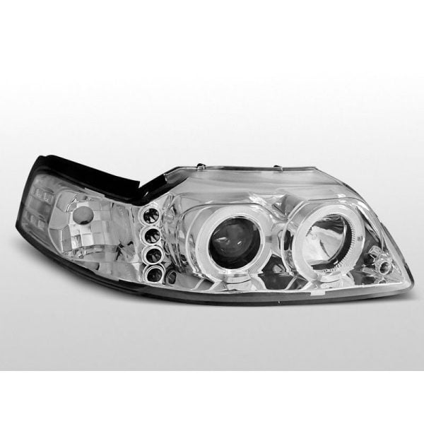 Fari Angel Eyes Ford Mustang 98-04 Chrome