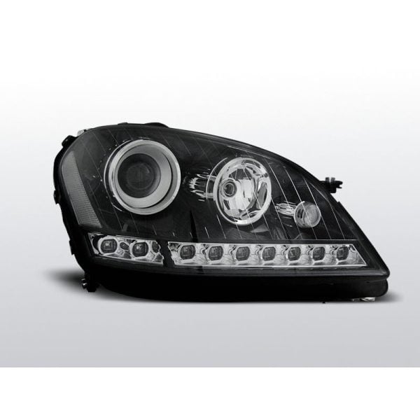 Coppia di fari a Led stile luce diurna Mercedes Classe M W164 05-07 Neri