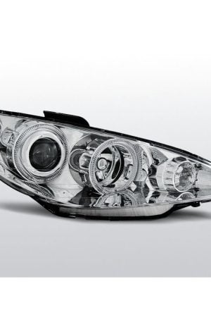 Fari Angel Eyes Peugeot 206 02- Chrome