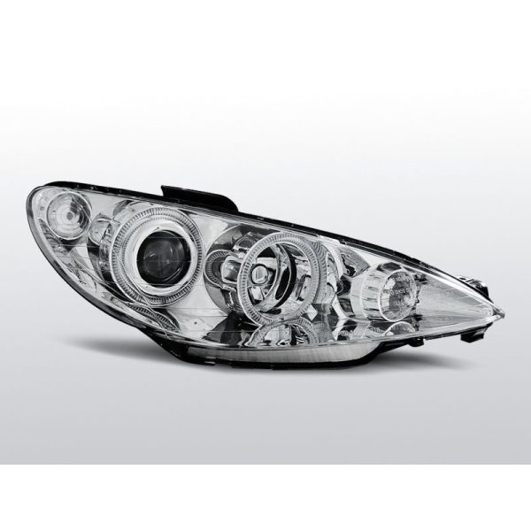 Fari Angel Eyes Peugeot 206 02- Chrome