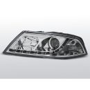 Fari Led stile luce diurna e Xenon Skoda Octavia II 04-08 Chrome