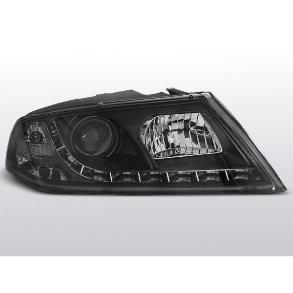 Fari Led stile luce diurna e Xenon Skoda Octavia II 04-08 Neri