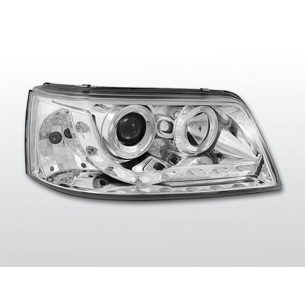 Coppia di fari a Led stile luce diurna Volkswagen T5 03-09 Chrome