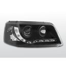 Coppia di fari a Led stile luce diurna Volkswagen T5 03-09 Neri