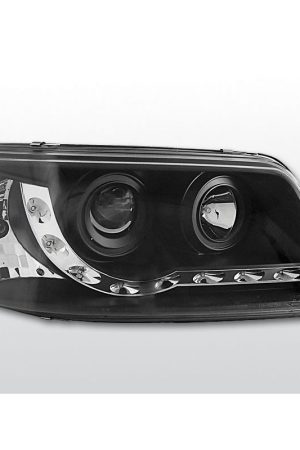 Coppia di fari a Led stile luce diurna Volkswagen T5 03-09 Neri