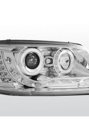 Coppia di fari a Led stile luce diurna Volkswagen T5 03-09 Chrome