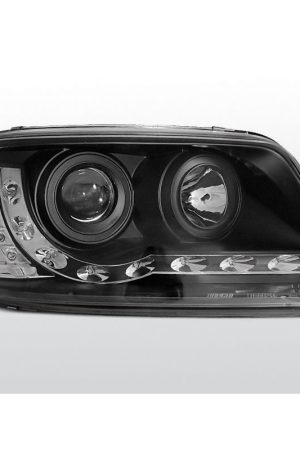 Coppia di fari a Led stile luce diurna Volkswagen T5 03-09 Neri