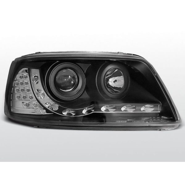 Coppia di fari a Led stile luce diurna Volkswagen T5 03-09 Neri