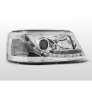 Coppia di fari a Led vera luce diurna Volkswagen T5 03-09 Chrome