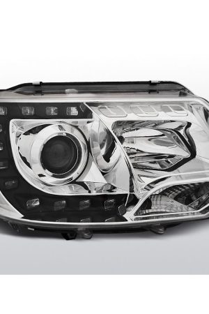 Coppia di fari a Led DRL vera luce diurna Volkswagen T5 10-15 Chrome