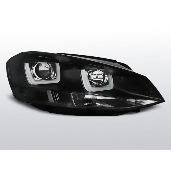 Coppia di fari U-Led DRL vera luce diurna Volkswagen Golf VII 12- Neri