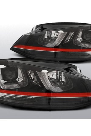 Coppia di fari DRL vera luce diurna Volkswagen Golf VII 12 GTI Look Red Line