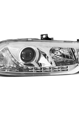 Coppia di fari a Led stile luce diurna Alfa Romeo 156 97-03 Chrome