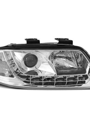 Coppia di fari a Led stile luce diurna Audi A6 C5 97-01 Chrome