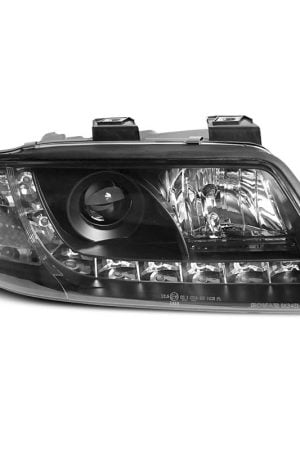 Coppia di fari a Led stile luce diurna Audi A6 C5 97-01 Neri