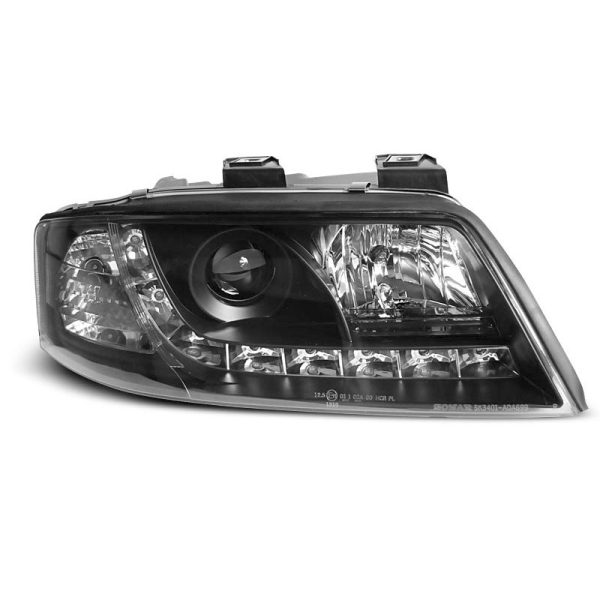 Coppia di fari a Led stile luce diurna Audi A6 C5 97-01 Neri