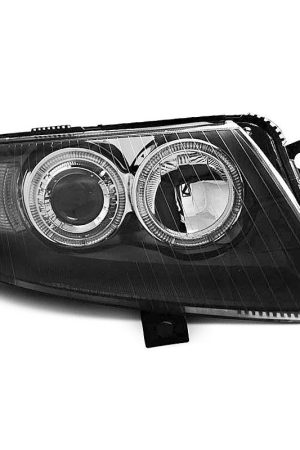 Fari Angel Eyes Audi A6 C6 04-08 Neri