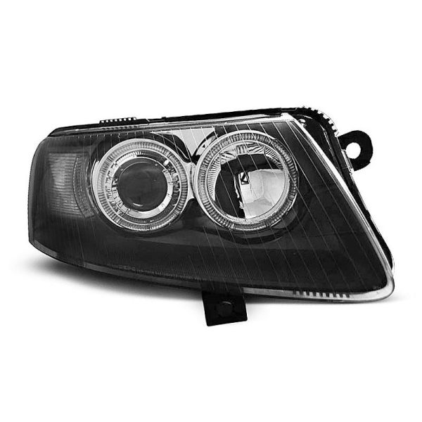 Fari Angel Eyes Audi A6 C6 04-08 Neri