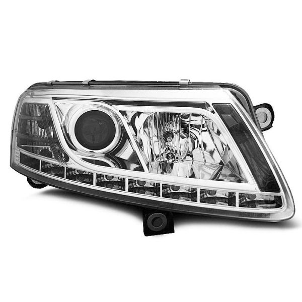 Fari Led vera luce diurna Audi A6 C6 04-08 Chrome