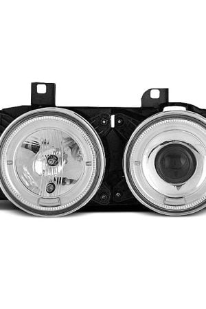 Fari Angel Eyes BMW Serie 7/5 E32 / E34 86-95 Chrome