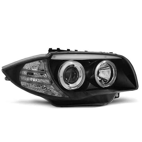 Fari Angel Eyes BMW Serie 1 E87-E81 04-07 Neri