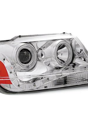 Fari Led e CCFL Angel Eyes Chrysler Jeep Grand Cherokee 99-05 Chrome