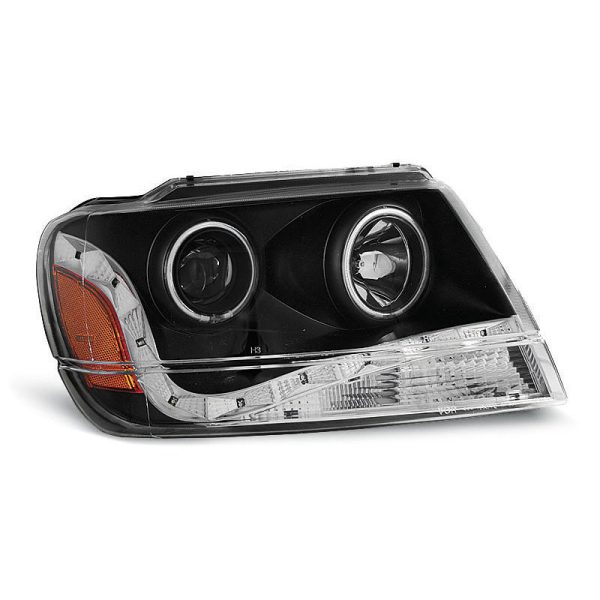 Fari Led e CCFL Angel Eyes Chrysler Jeep Grand Cherokee 99-05 Neri