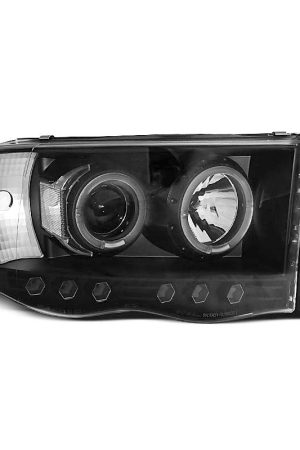 Fari Angel Eyes Dodge Ram 02-06 Neri