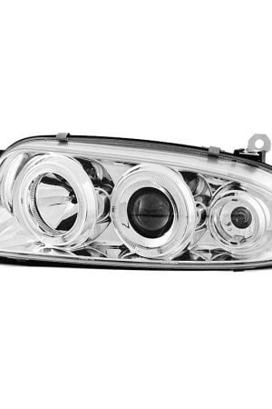 Fari Angel Eyes Ford Fiesta MK4 95-99 Chrome