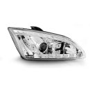 Coppia di fari a Led stile luce diurna Ford Focus MK2 04-08 Chrome