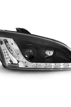 Coppia di fari a Led stile luce diurna Ford Focus MK2 04-08 Neri