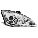 Coppia di fari a Led stile luce diurna Ford Focus MK1 98-01 Chrome