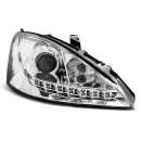 Coppia di fari a Led stile luce diurna Ford Focus MK1 98-01 Chrome