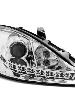 Coppia di fari a Led stile luce diurna Ford Focus MK1 98-01 Chrome