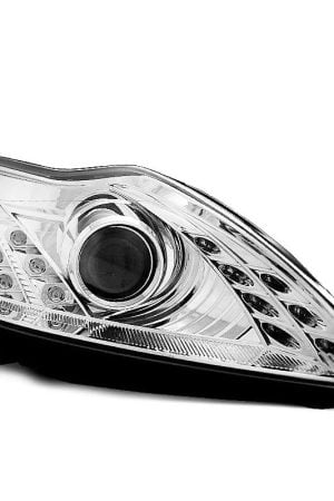 Coppia di fari a Led stile luce diurna Ford Focus MK2 08-10 Chrome