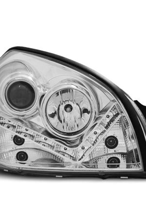 Coppia di fari a Led stile luce diurna Hyundai Tucson 04-10 Chrome